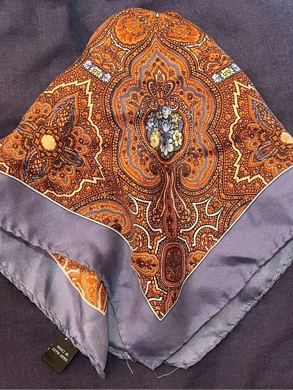 Vintage Square Silk Scarf